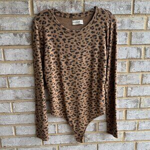 Abercrombie and Fitch Long Sleeve Animal Print Bodysuit Women's Size L.